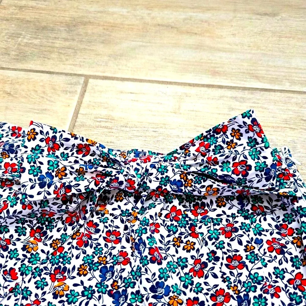 J. Crew Floral‎ Print Bow Tie Waist Shorts Women's Coquette Garden Lightweight 4